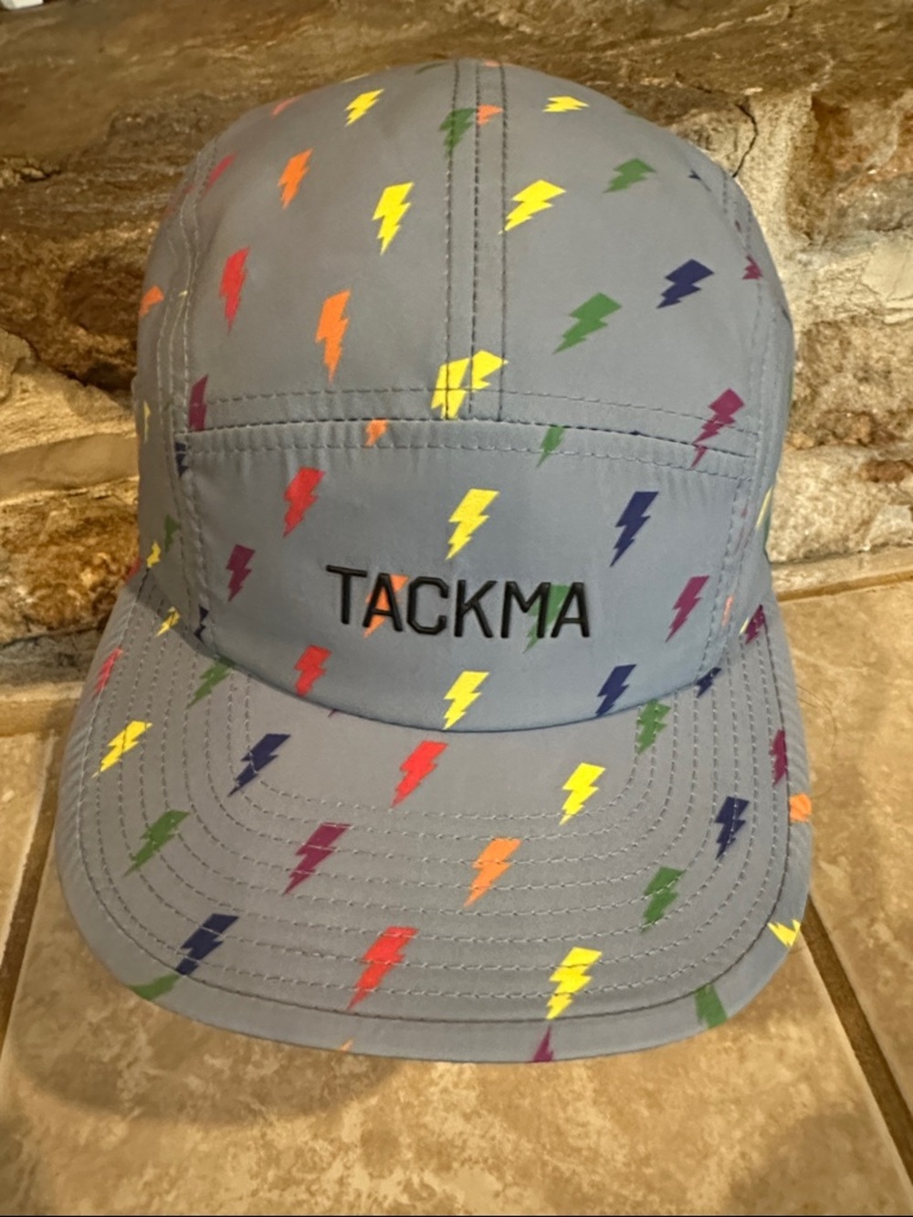 Tackma Lightning Bolt Cap - Blue with Multicolor Accents